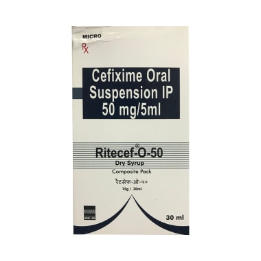 Ritecef O 50 Dry Syrup 30ml PRICE, DOSE, SIDE EFFECTS IN HINDI